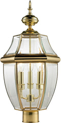 Ashford 3 Light Exterior Post Lantern In Antique Brass
