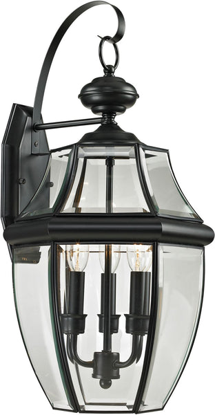 Ashford 3 Light Exterior Coach Lantern In Black