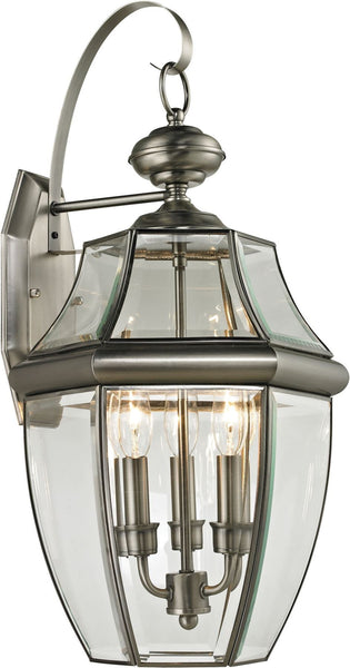 Ashford 3 Light Exterior Coach Lantern In Antique Nickel