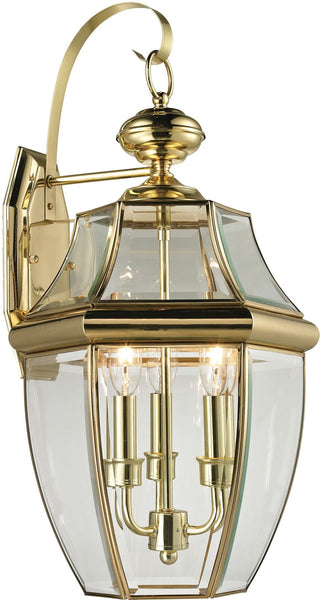 Ashford 3 Light Exterior Coach Lantern In Antique Brass