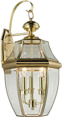 Ashford 3 Light Exterior Coach Lantern In Antique Brass