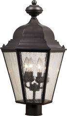 Cotswold 4 Light Exterior Post Lamp In Oil Rubbed Bronze