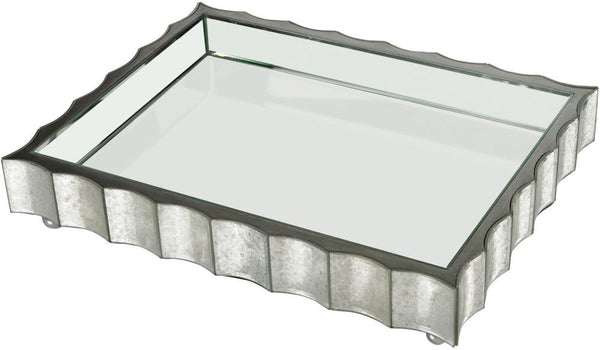 Small Scalloped Edge Mirror Tray