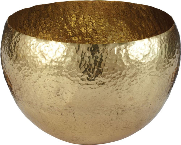 Gold Hammered Brass Dish - Lg