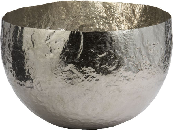 Hammered Nickel-Plated Brass Dish - Lg