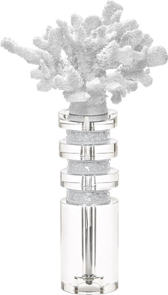 White Coral and Crystal Stand