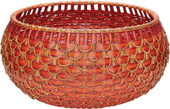 Large Fish Scale Basket In Red and Orange