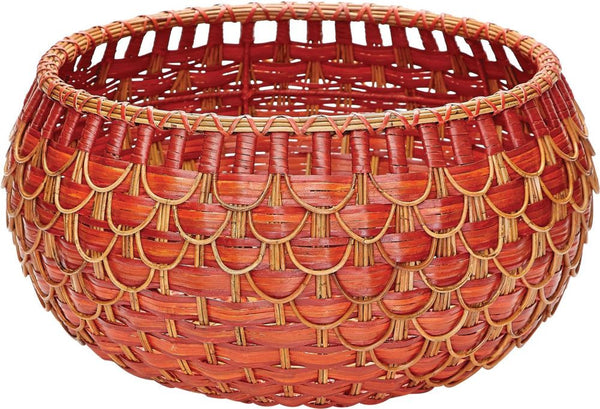Medium Fish Scale Basket In Red and Orange