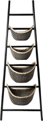 Black Plaid Ladder Basket