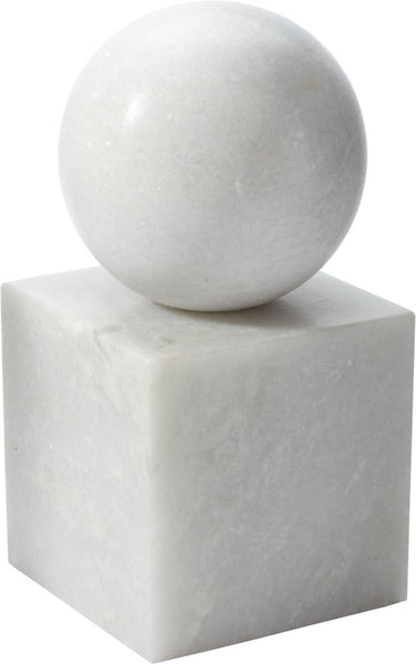 White Marble Minimalist Bookend