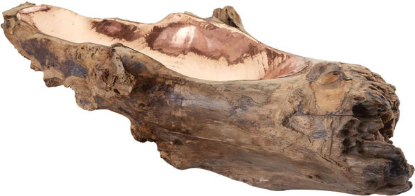Long Teak Root Bowl With Copper Insert