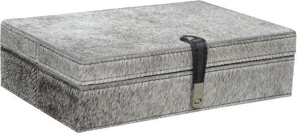 Large Grey Hairon Leather Box