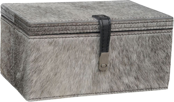 Small Grey Hairon Leather Box