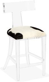 Tristan Klismos Counter Stool - Spotted Hide