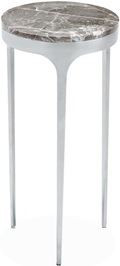 Camilla Drink Table - Italian Gray/ Nickel