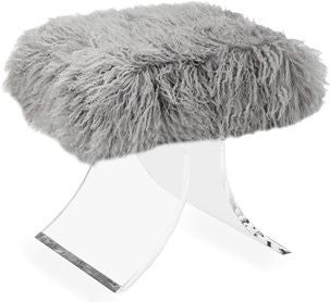 Serena Stool - Gray Sheep Skin