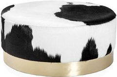 Doutzen Round Ottoman - Spotted Hide