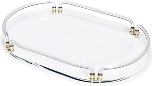 Farah Large Acrylic Tray - Brass