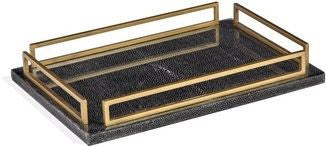 Seraphina Tray - Charcoal Shagreen