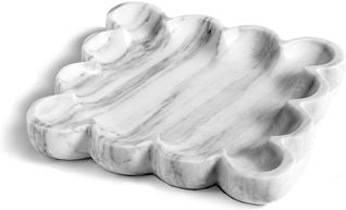 Bliss Square Scalloped Tray - Arabescato