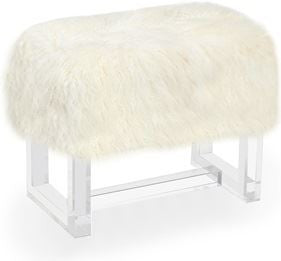 Avalon Stool - Ivory Sheep Skin