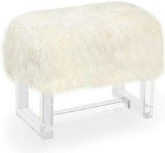 Avalon Stool - Ivory Sheep Skin