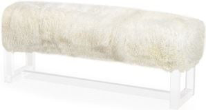 Avalon Bench - Ivory Sheep Skin