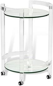 Ava Round Bar Cart - Clear