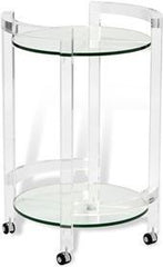 Ava Round Bar Cart - Clear