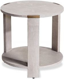 Evelyn Side Table - Cream Shagreen