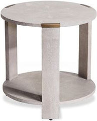 Evelyn Side Table - Cream Shagreen