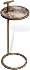 Soren Circular Drink Table - Brown Vellum