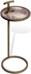 Soren Circular Drink Table - Brown Vellum