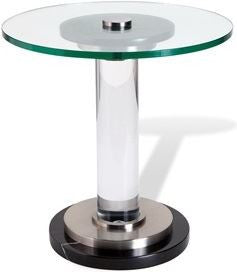 Finley Side Table - Black/ Brushed Nickel