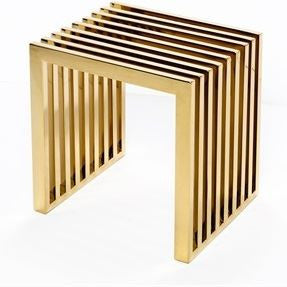 Lark Slat Stool - Brass