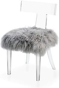 Tristan Klismos Chair - Gray Sheep Skin