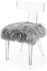 Tristan Klismos Chair - Gray Sheep Skin