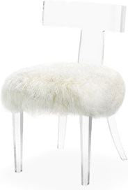 Tristan Klismos Chair - Ivory Sheep Skin