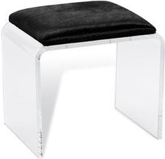 Mira Acrylic Stool - Black Hide