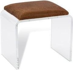 Mira Acrylic Stool - Coffee Hide