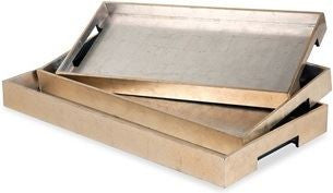 Essex Rectangular Trays - Gold/ Silver