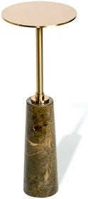 Beck Round Drink Table - Chocolate/ Antique Brass