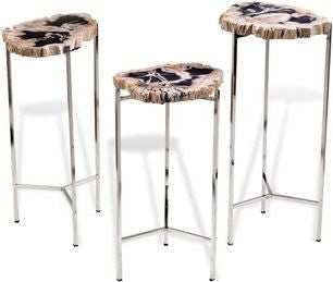 Armani Petrified Wood Drink Tables