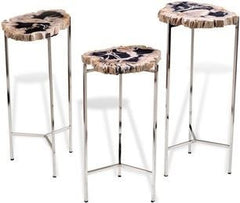 Armani Petrified Wood Drink Tables