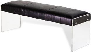 Aiden Leather Bench - Black