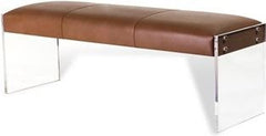 Aiden Leather Bench - Taupe