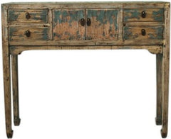 Console Table 4 Drw 2 Dr - Vintage Natural