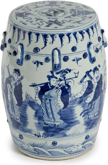 Blue & White Garden Stool 8 Immortals Mortif