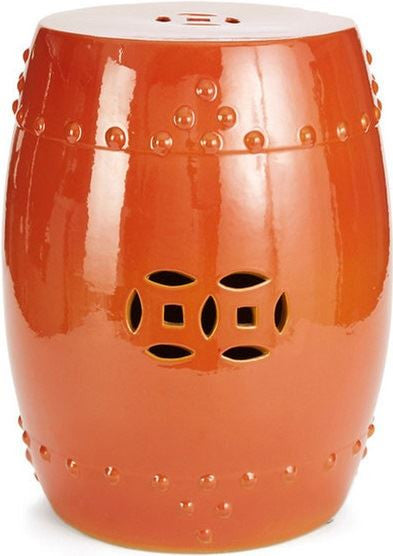 Garden Stool - Orange Crackle