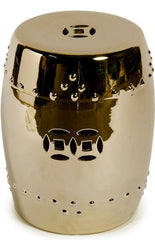 Metallic Gold Porcelain Garden Stool